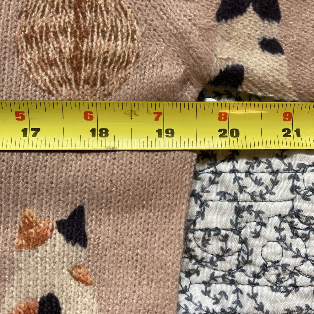 Cat Print Lightweight Knit Sweater | Size S | Kawaii Cottagecore Pet Lover Gift - Picture 8 of 9